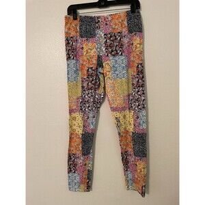 No Boundaries Juniors Sueded Patchwork Ankle Leggings Colorful L (11-13)